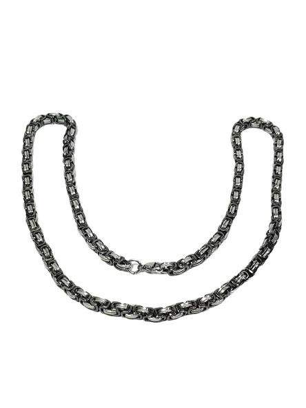 JTAW25KLY1592 KRAL TASARIM DESEN MODEL ANTRASİT GRİ ZİNCİR PASLANMAZ ÇELİK GARANTİLİ HEDİYE KUTULU JANTİ ÇELİK KOLYE