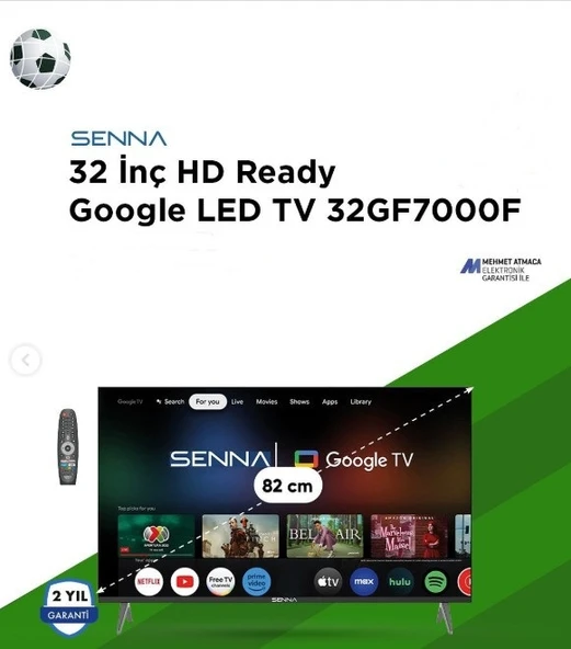 Senna 32 Frameless Hd Ready Google Led Televizyon 32GF7000F