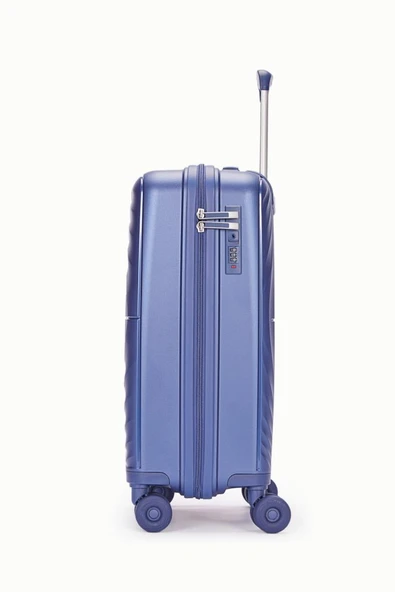 Benetton Trolley Valiz Mavi Kabin Boy 14BNT8002-03-M - Resim 3