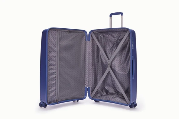 Benetton Trolley Valiz Mavi Kabin Boy 14BNT8002-03-M - Resim 4