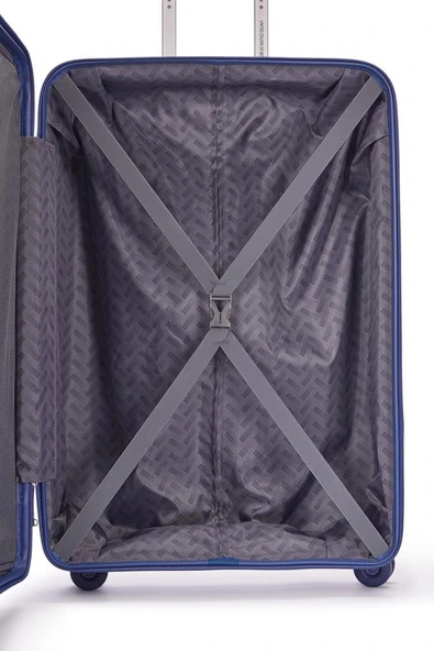 Benetton Trolley Valiz Mavi Kabin Boy 14BNT8002-03-M - Resim 6