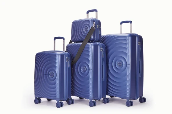 Benetton Trolley Valiz Mavi Kabin Boy 14BNT8002-03-M - Resim 5