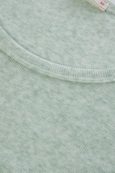 Kadın Pamuklu Kaşkorse Üst Etiket Detaylı Çizgili Pijama Takımı - 4