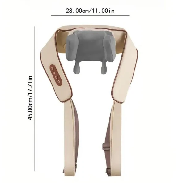 OLLEVRA Elektrikli Boyun ve Sırt Masaj Aleti Kablosuz Boyun ve Omuz Yoğurma Masaj Yastığı - Resim 5