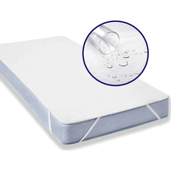 Çift Kişilik Dört Köşe Lastikli Su Sıvı Geçirmez Yatak Koruyucu Alez Pamuk Yüzey - Resim 4