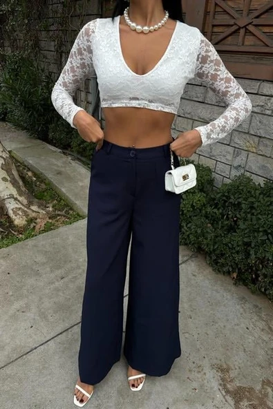 Bol Paça Palazzo Pantolon 0080 - Resim 4