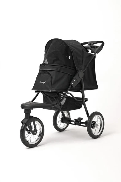 Zampa Ricciardo SP05CS-B Siyah Kedi Köpek Arabası - Geniş İç Hacim, Katlanabilir ve Güvenli - 2