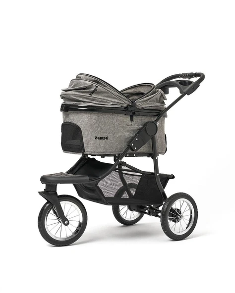 Zampa Melona Kedi Köpek Arabası Gri SP05CST-G - Katlanabilir ve Konforlu Taşıma Çözümü - 2