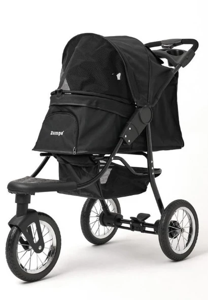 Zampa Ricciardo SP05CS-B Siyah Kedi Köpek Arabası - Geniş İç Hacim, Katlanabilir ve Güvenli