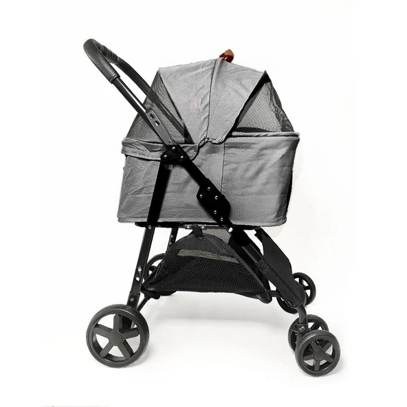 Zampa Albon Kedi Köpek Arabası Gri LD02-G 53x77x100 Cm - 4