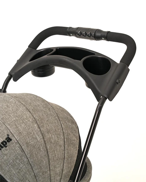 Zampa Melona Kedi Köpek Arabası Gri SP05CST-G - Katlanabilir ve Konforlu Taşıma Çözümü - 5