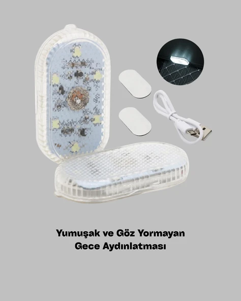 USB Şarjlı Çok Renkli Dokunmatik LED Gece Lambası - 4