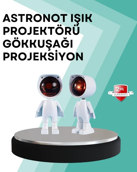 360° Ayarlanabilir Başlıklı Astronot Gece Lambası