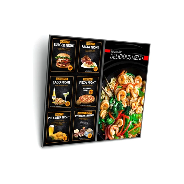 Cletech 2x1 LCD Monitör / TV Menuboard Duvar Askı Aparatı (40"-55" Arası) - 3