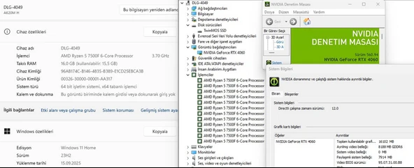 DeepCool Kasa AMD Ryzen 5 7500F 16GB RAM 512GB SSD RTX4060 Gaming PC (İKİNCİ EL) - Resim 6