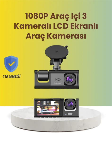 TA-01 2.0 İnç Ekranlı 3 Kanallı Araç Kamerası ürün görseli