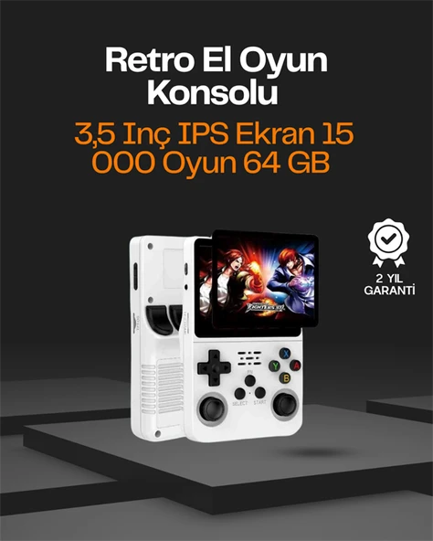 R36S Taşınabilir Retro Oyun Konsolu – 15.000 Oyun, 64 GB Depolama, IPS Ekran