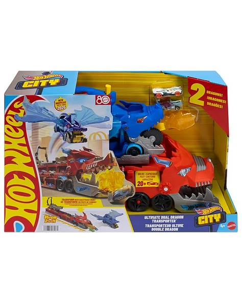 Hot Wheels Şekil Değiştiren Ejderha Taşıyıcı Tır Seti JBM72 - Resim 4