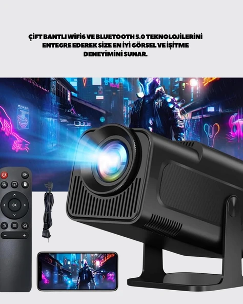 HDMI, USB ve Kulaklık Girişli Çoklu Bağlantı Seçenekli Projektör - 3