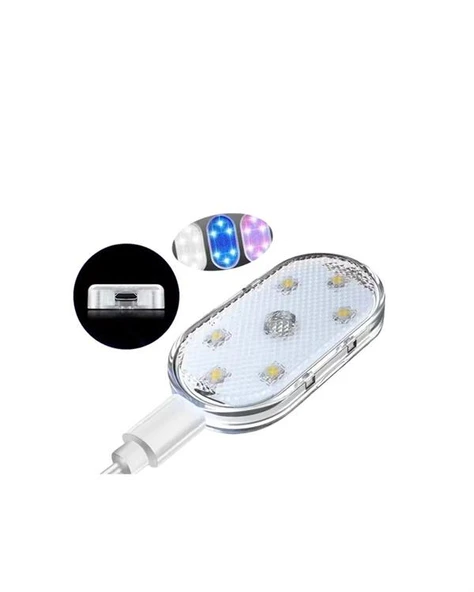 USB Şarjlı, 3 Saat Kesintisiz Çalışan Araba Atmosfer Işıkları - 2