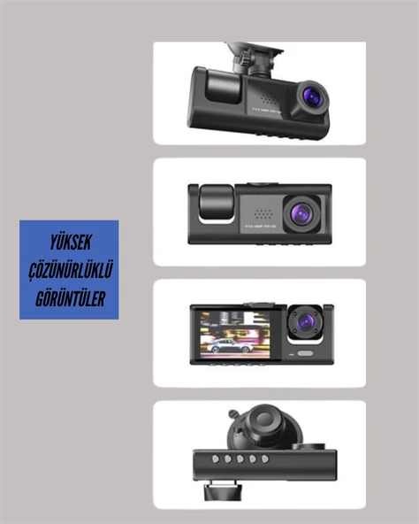 TA-01 1080P Ön 720P Arka ve İç Kamera Sistemli DVR - Resim 4