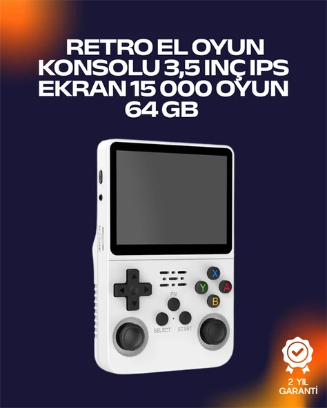R36S Retro Oyun Cihazı – Çift MicroSD Desteği, Çoklu Platform Uyumu, 3200 mAh Batarya ürün görseli