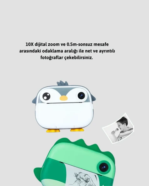 64GB TF Kart Destekli Çoklu Dil Seçeneği Sunan Anında Baskı Kamera - Resim 5