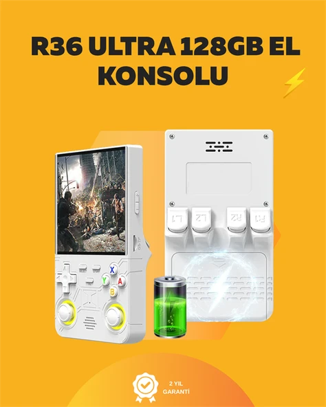 R36 Ultra Çift Joystickli Retro Oyun Konsolu 2500mAh Bataryalı ürün görseli