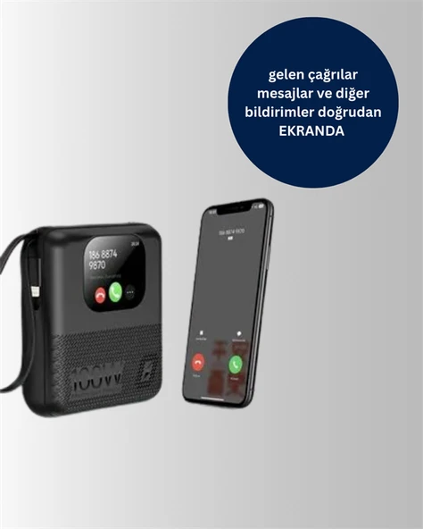 3'ü 1 Arada Akıllı Cihaz: Saat, Powerbank, Hoparlör – 10.000 mAh - 4