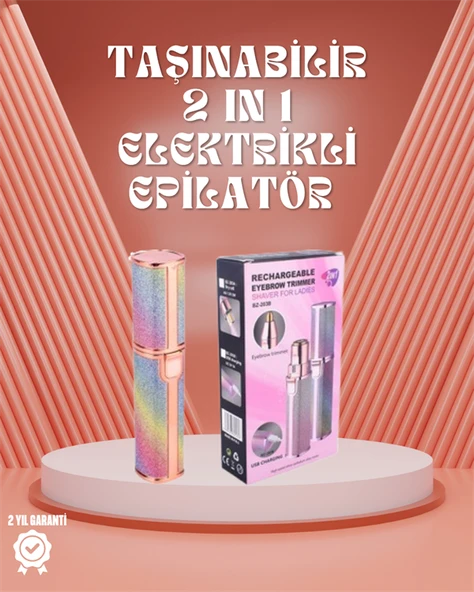 Paslanmaz Çelik Bıçaklı USB Epilatör – Kaş, Üst Dudak ve Çene Tüy Temizleyici