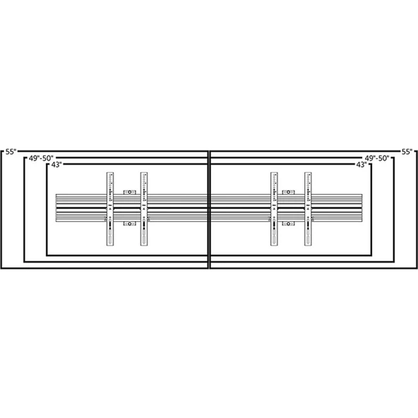 Cletech 2x1 Lcd Monitör / Tv Menuboard Duvar Askı Aparatı (40"-55" ARASI) - 4