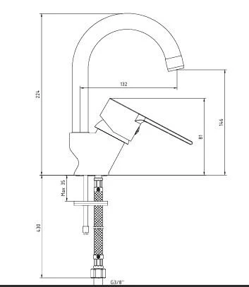 Ar Lite Lavabo Bataryası Kuğu Borulu 102188146 - Resim 2