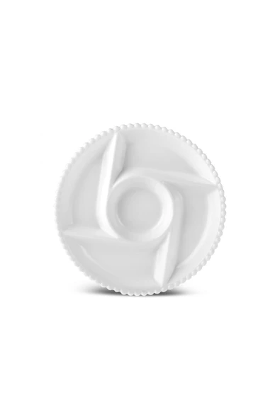 Carmen Perla 5 Bölmeli Yuvarlak Sunum Tabağı 27 Cm - Resim 4