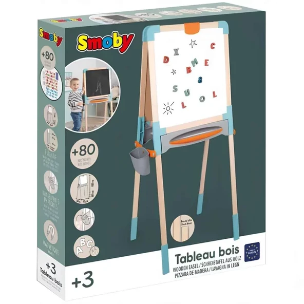Smoby Çift Taraflı Manyetik Ahşap Yazı Tahtası 7600410401 - Resim 5