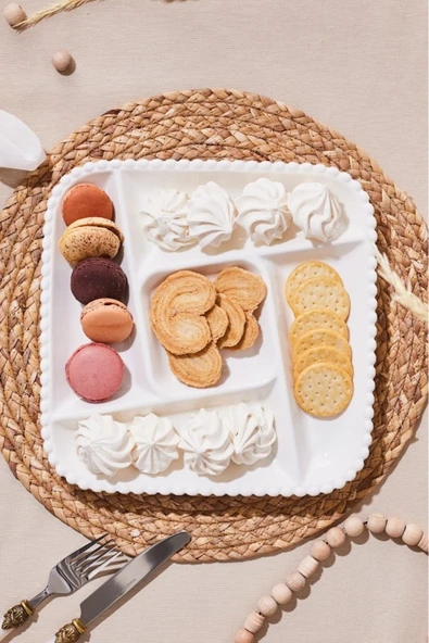 Carmen Perla 5 Bölmeli Kare Sunum Tabağı 27 Cm ürün görseli 1