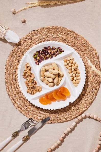 Carmen Perla 5 Bölmeli Yuvarlak Sunum Tabağı 27 Cm ürün görseli 1