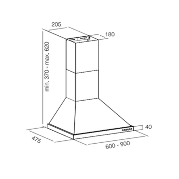Ukinox Sierra 60 Siyah Duvar Tipi Davlumbaz - 2