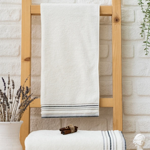 Schafer Home Rosy Armürlü Havlu 50x90 Cm 1 Parça-Krem - 3