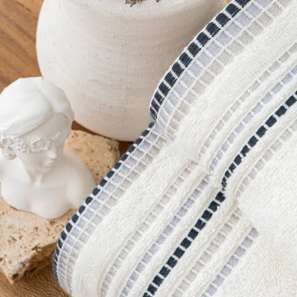 Schafer Home Rosy Armürlü Havlu 50x90 Cm 1 Parça-Krem - 5