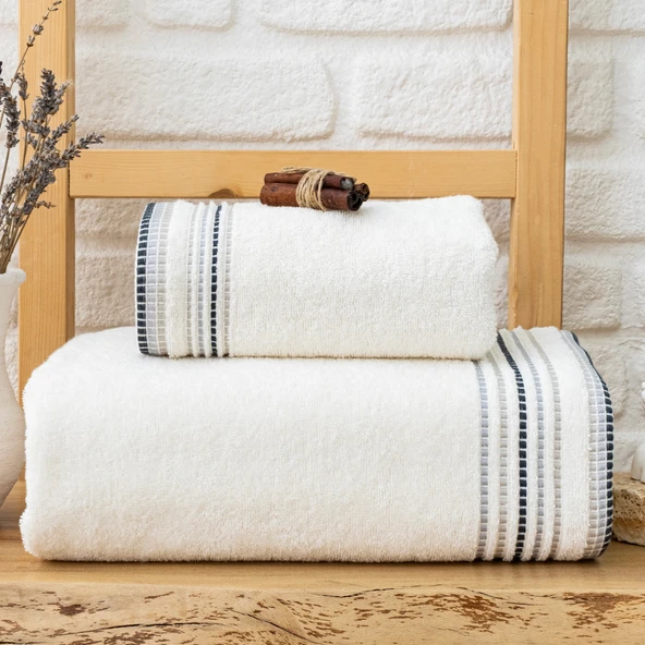 Schafer Home Rosy Armürlü Havlu 70x140 Cm 1 Parça-Krem - 2