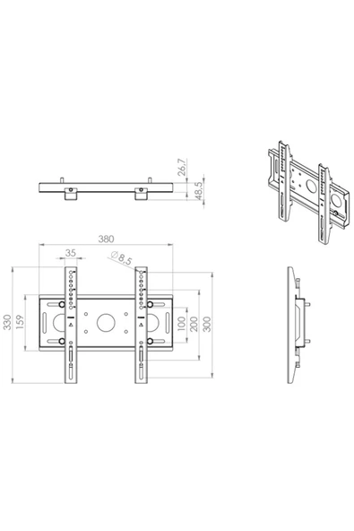 Cletech FA301-A380 Duvara Monte LCD Tv/monitör Askı Aparatı 32"-55" - 3
