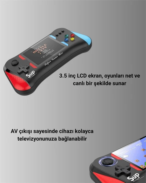 500 Retro Oyunlu Taşınabilir El Konsolu – X7M Modeli - 3