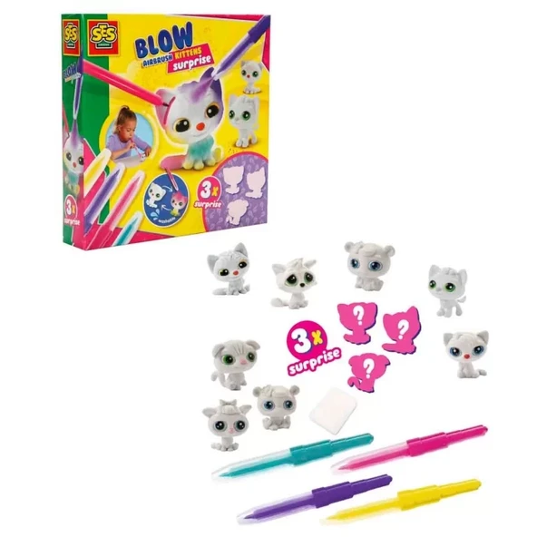 Boya Üfleme Kalemi 3x Kedicik Sürprizi ürün görseli 1