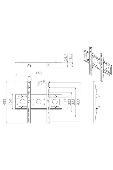 Cletech FA401-A480 Duvara Monte LCD TV/Monitör Askı Aparatı 40"-65" - 3