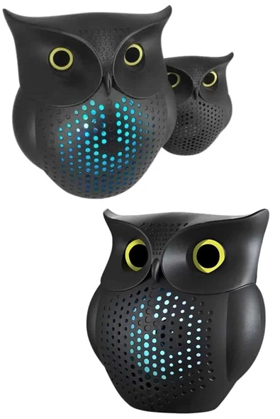 Bluetooth Hoparlör TWS Kablosuz RGB Işıklı Dekoratif Taşınabilir Baykuş - 5