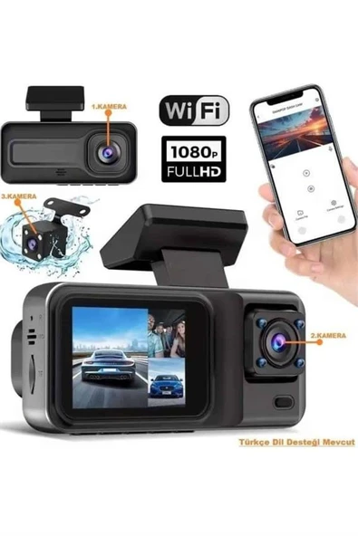 2 İnç Araç İçi Kameralı Ekran 1080P Full HD Kaliteli Hafıza Kart Destekli ürün görseli