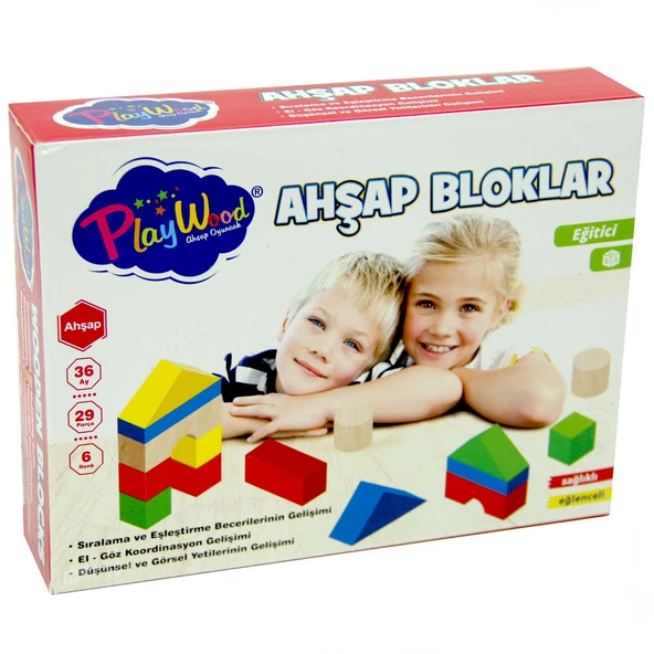 Playwood Eğitici Ahşap Bloklar 29 Parça - Resim 3