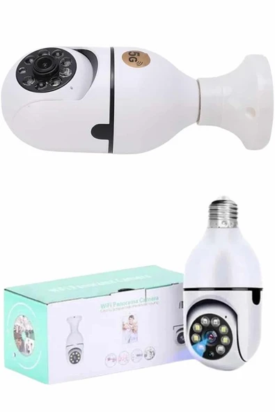 Güvenlik Kamerası Wi-Fi Özellikli 360 Derece Full Hd 1080p Ampül Kamera - Resim 4