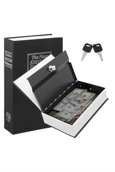 Kilitli Gizli Kasa Sözlük Kumbara Kitap Sözlük Görünümlü 18cm - 3