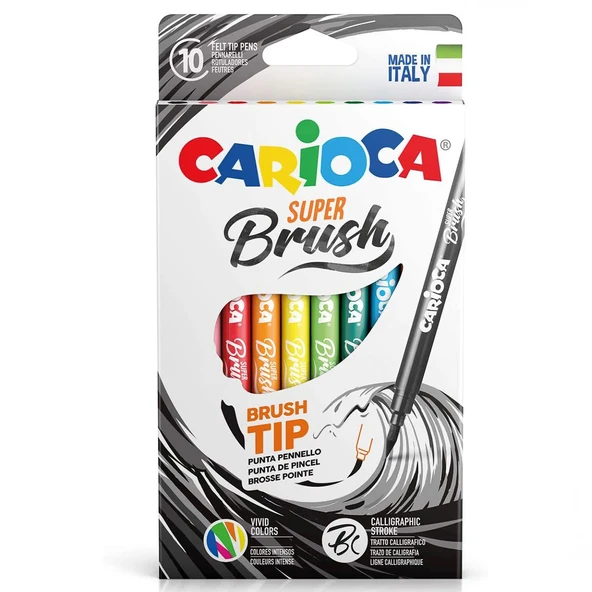 Carioca Keçeli Boya Süper Brush Fırça Uçlu 10'lu 42937 - Resim 5